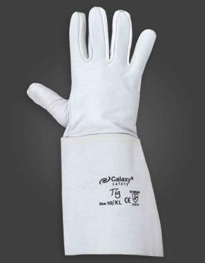 Γάντια δερμάτινα με δερμάτινη μανσέτα ραμμένα με κλωστή Kevlar®, μήκος 35cm Galaxy Tig 253