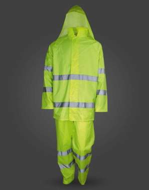 Αδιάβροχο κοστούμι PVC υψηλής ορατότητας με κουκούλα Galaxy Rain Plus Hi-Vis 516