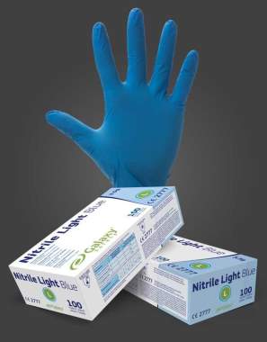 Γάντια νιτριλίου μίας χρήσης Galaxy Nitrile Light Blue 264
